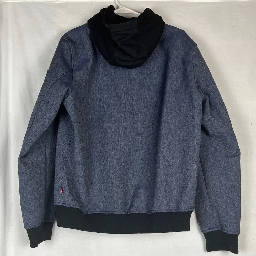 LEVIS Hooded Coaches Navy Blue Water Resistant Men's Jacket